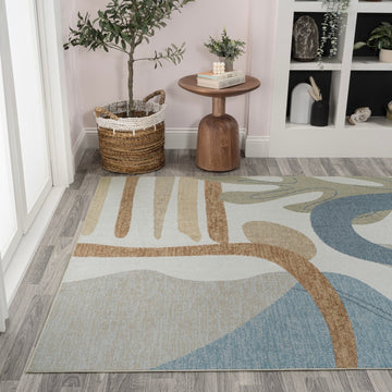Algae Abstract Glam Botanical Machine-washable Area Rug